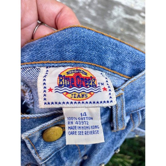 Vintage 1980s MOM Jeans Front Full Rhinestone Front - Picture 3 of 16